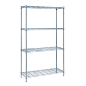 Quantum RWR72-1842LD_BLACK - Convenient Shelving Unit Pack, 4-tier, 42"W X 18"D X 72"H