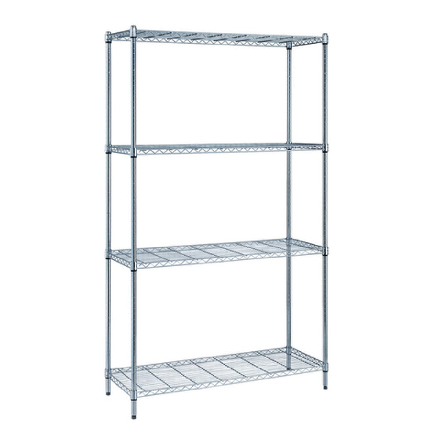 Quantum RWR72-1842LD_BLACK - Convenient Shelving Unit Pack, 4-tier, 42"W X 18"D X 72"H
