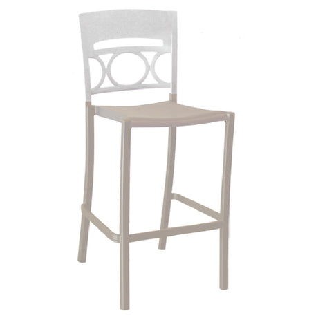 Grosfillex US456096 Moon Stacking Barstool Armless Design Resined For Outdoor Use