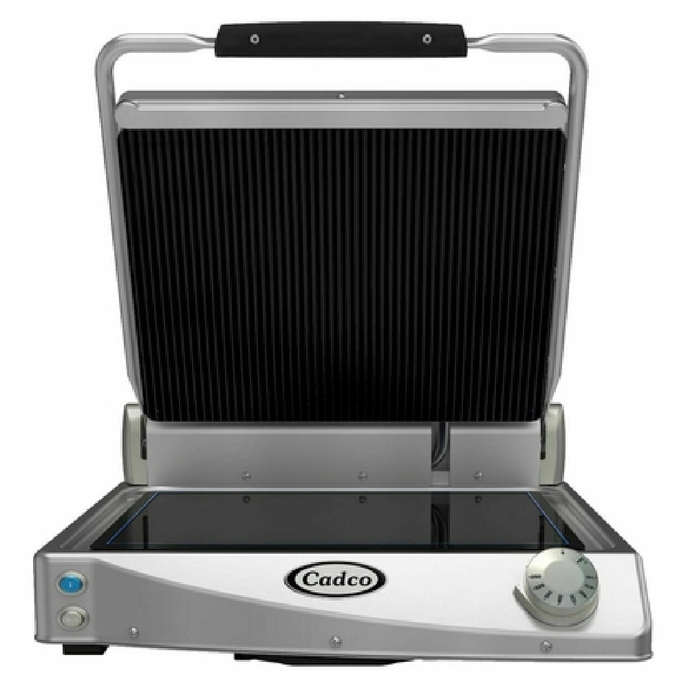 Cadco CPG-15(220) Jumbo Single Panini Grill Black Glass-ceramic Grill Surfaces