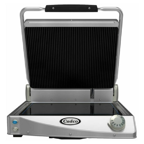 Cadco CPG-15(220) Jumbo Single Panini Grill Black Glass-ceramic Grill Surfaces