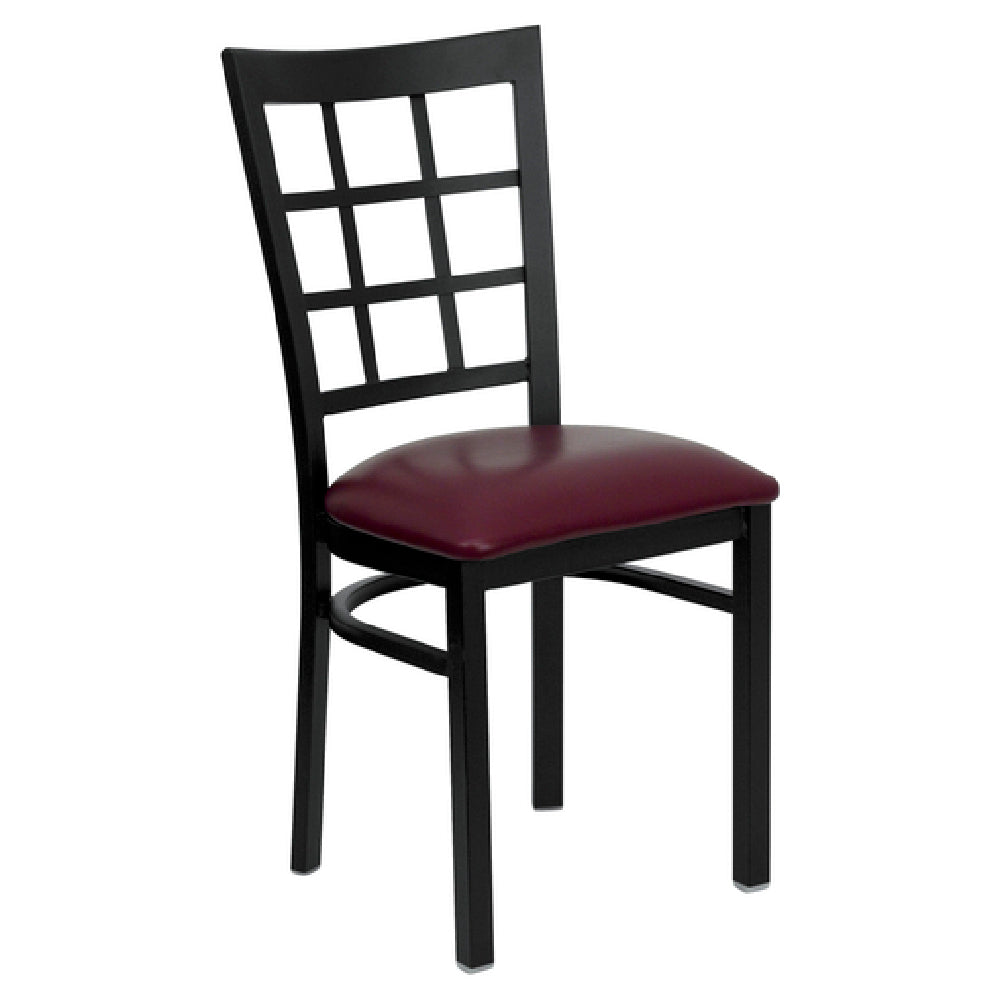 Flash Furniture XU-DG6Q3BWIN-BURV-GG Hercules Series Restaurant Chair Metal Window Pane Back