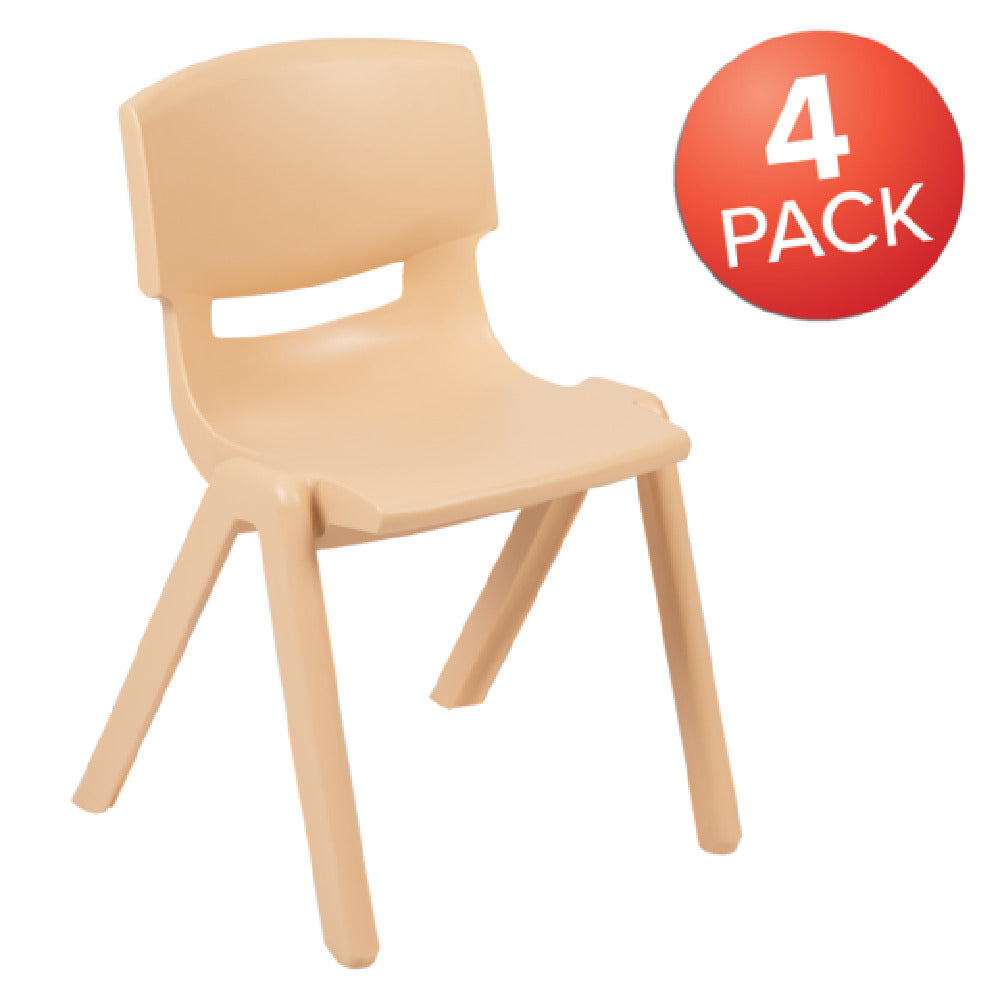 Flash Furniture 4-YU-YCX4-004-NAT-GG Whitney Stacking Chair 286 Lb. Weight Capacity