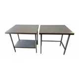 Winholt DTBB-3072-HKD Work Table 72"W X 30"D X 33-1/2"H 16/304 Stainless Steel Top