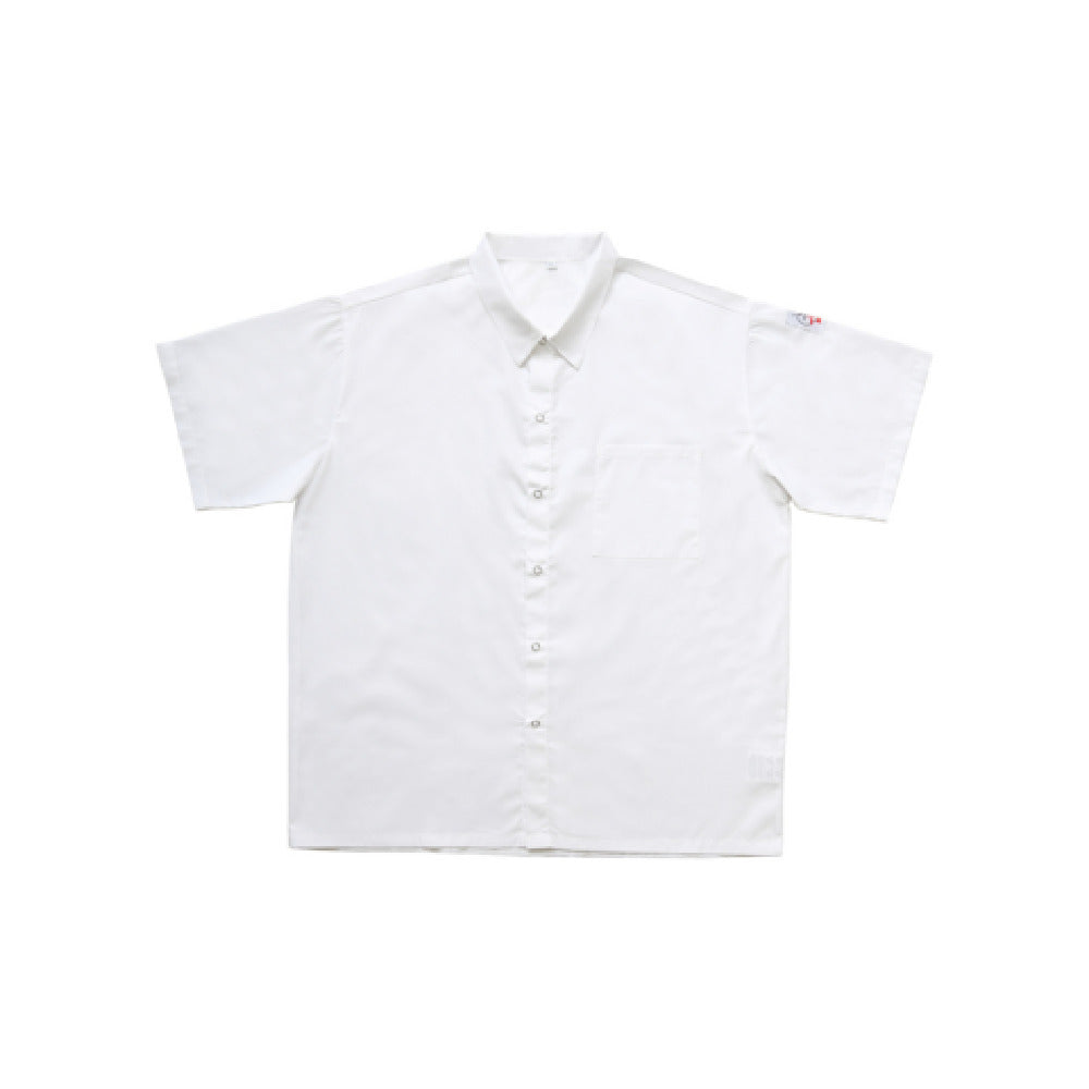 CAC China APST-9WL Chef's Pride Shirt Snap Button White