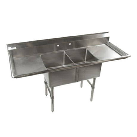 Klinger's Trading ECS22D Economy Sink 2-compartments 68"W X 25-1/2"D X 41"H