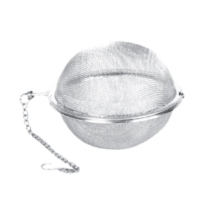 Thunder Group SLTB003 Tea Strainer 3-1/8" Dia. Tea Ball With Chain And Mesh Lining