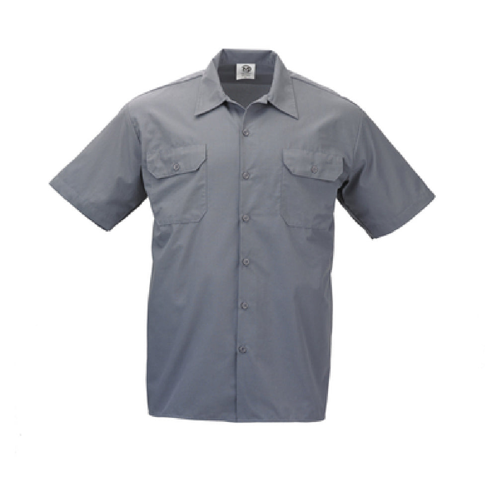 Mercer Culinary M60250GY4X Metro Edge® Brewer/Work Shirt Unisex (7) Traditional Buttons