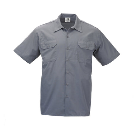 Mercer Culinary M60250GY4X Metro Edge® Brewer/Work Shirt Unisex (7) Traditional Buttons