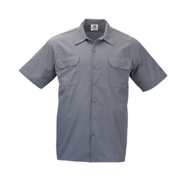 Mercer Culinary M60250GY2X Metro Edge® Brewer/Work Shirt Unisex (7) Traditional Buttons