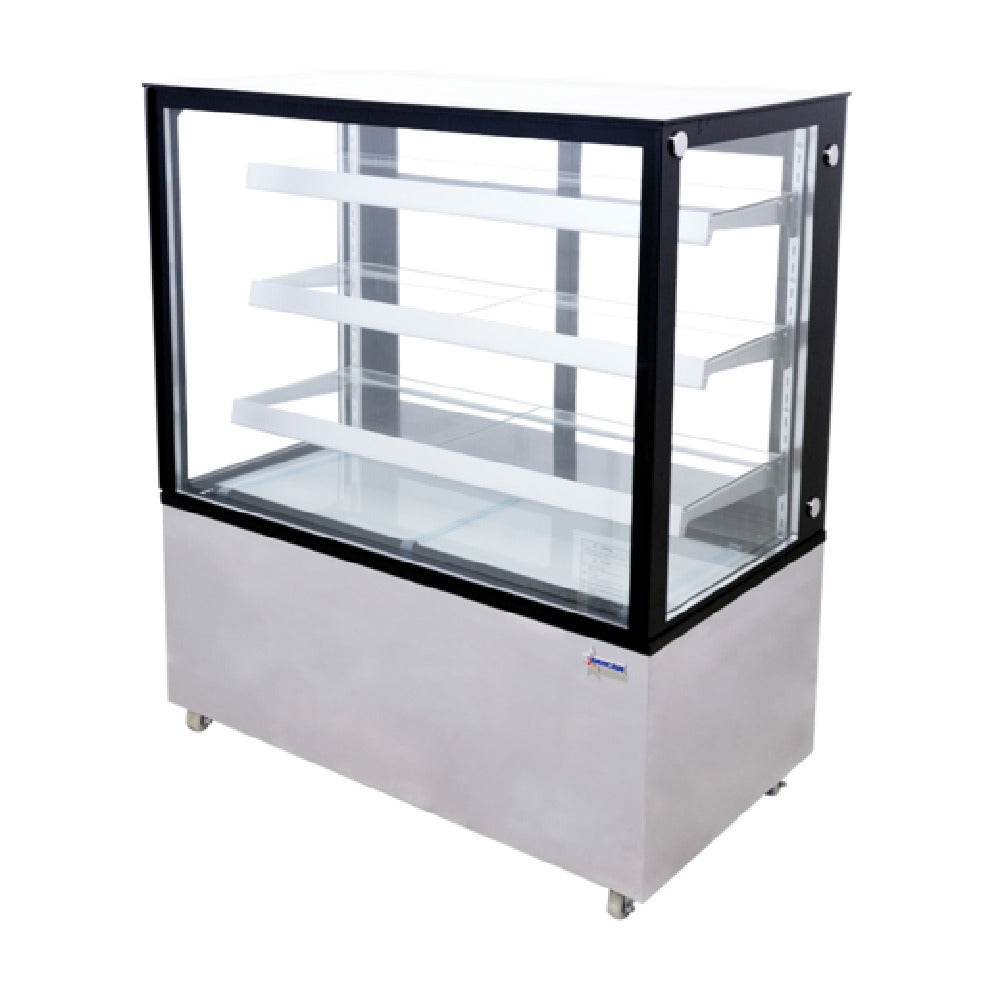 Omcan 44383 (RS-CN-0371-S) Square Glass Refrigerated Display Case Floor Model