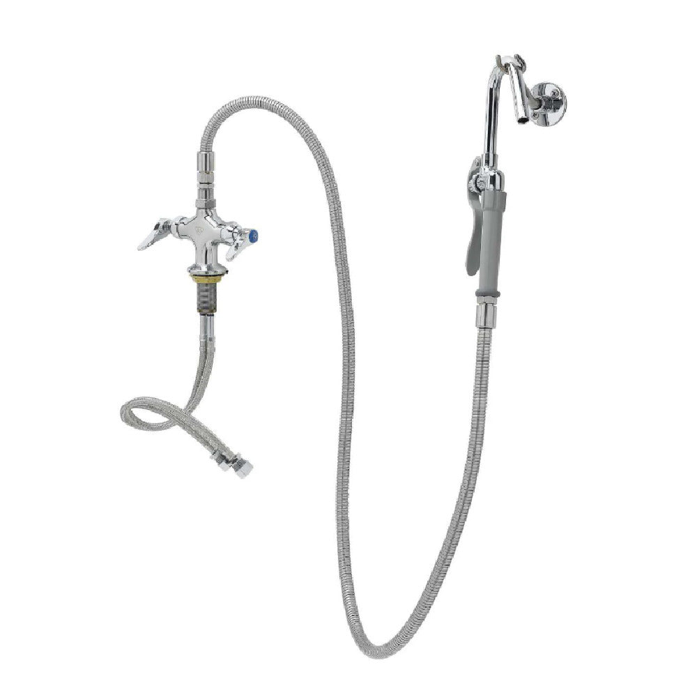 Cleveland DKFK - Dual Pantry Faucet, With Hose & Nozzle Hook, 68” Stainless Steel Hose
