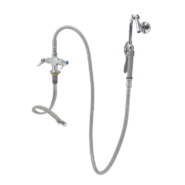 Cleveland DKFK - Dual Pantry Faucet, With Hose & Nozzle Hook, 68” Stainless Steel Hose
