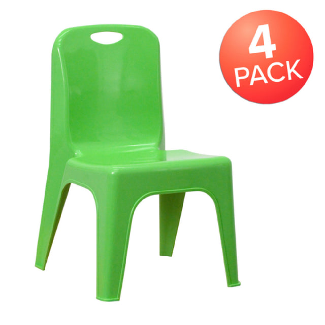 Flash Furniture 4-YU-YCX4-011-GREEN-GG Whitney Stacking Chair 110 Lb. Weight Capacity