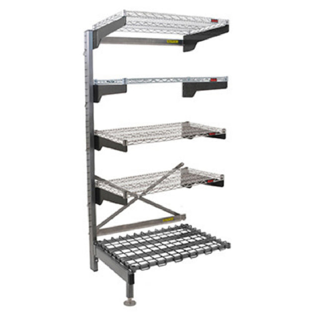 Eagle Q3036VG76A-5D Q-LEVER Cantilever Add-On Shelving Unit 5-tier 37-1/2"W X 35"D X 76"H Overall Size