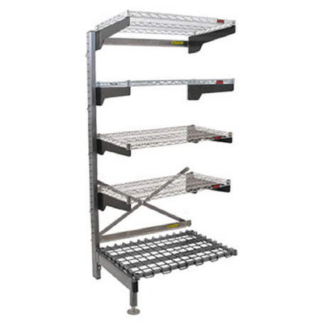 Eagle Q2442VG76A-5D Q-LEVER Cantilever Add-On Shelving Unit 5-tier 43-1/2"W X 29"D X 76"H Overall Size