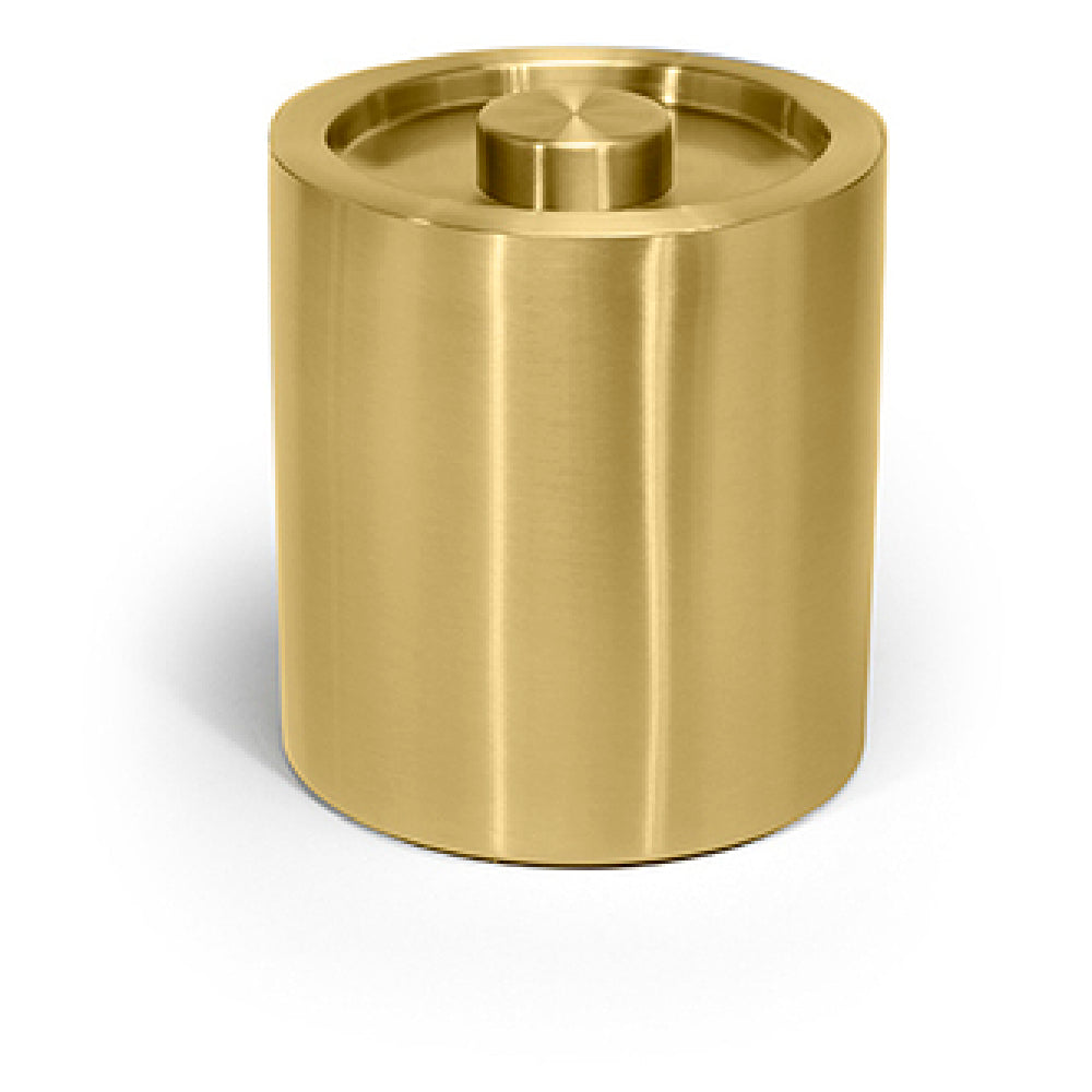 FOH RIB044GOS21 2qt Round Stainless Ice Bucket Matte Brass With Matte Brass Lid