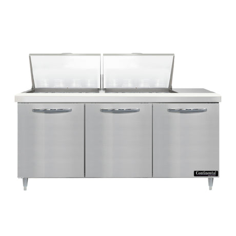 Continental Refrigerator D72N24M Designer Line Mighty Top Sandwich Unit 72"W Three-section
