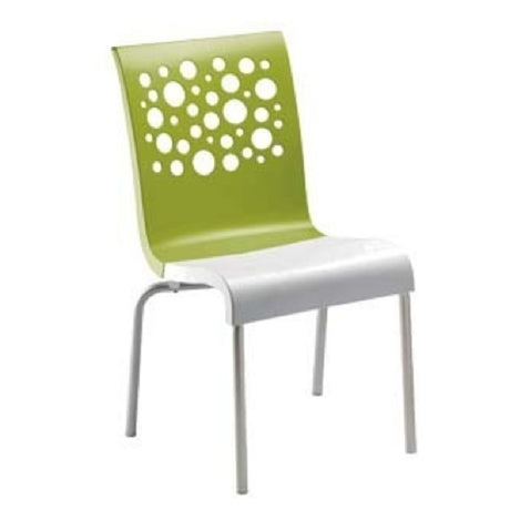 Grosfillex US835152 Tempo Stacking Side Chair Resin Back With Circles Cutout Resin Seat