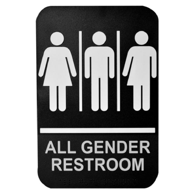 Tablecraft 695652 Cash & Carry Sign 6" X 9" "All Gender Restroom"