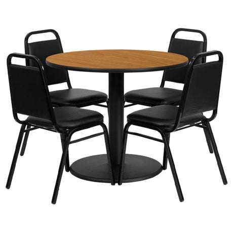 Flash Furniture RSRB1003-GG Table And Banquet Chair Set Includes (1) 36" Dia. X 30"H Table