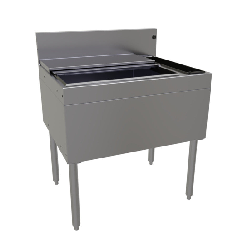 Glastender CBB-30R4-CP10 Underbar Ice Bin/Cocktail Unit With Bottle Well Storage