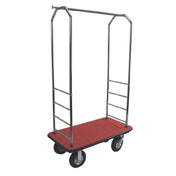 Central Specialties 2000BK-020-RED Easy Mover™ Bellman's Cart 43"W X 23"D X 72-1/2"H 1" Tubular Chrome Frame