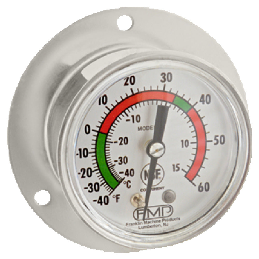 Franklin Machine Products 138-1056 Refrigerator/Freezer Thermometer 2" Dial 3" Flange