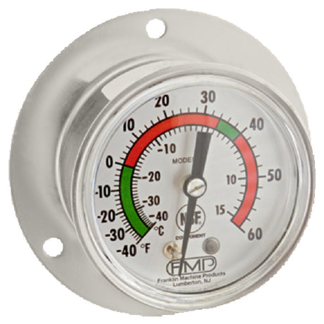 Franklin Machine Products 138-1056 Refrigerator/Freezer Thermometer 2" Dial 3" Flange