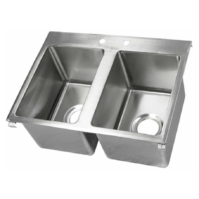 John Boos PB-DISINK141610-2 Pro-Bowl Drop-In Sink 2-compartment 33"W X 22"D X 12"H Overall Size