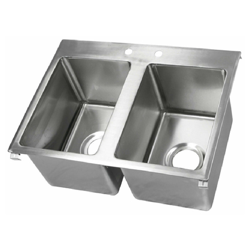 John Boos PB-DISINK141610-2-X Pro-Bowl Drop-In Sink 2-compartment 33"W X 22"D X 12"H Overall Size