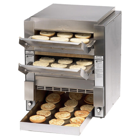 Star DT14_240 Holman Conveyor Toaster 2000 Slices/hr. Dual Horizontal Conveyors Each With Analog Speed Control