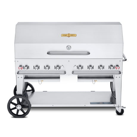 Crown Verity CV-MCB-60-1RDP Mobile Outdoor Charbroiler LP Or NG Gas 58" X 21" Grill Area