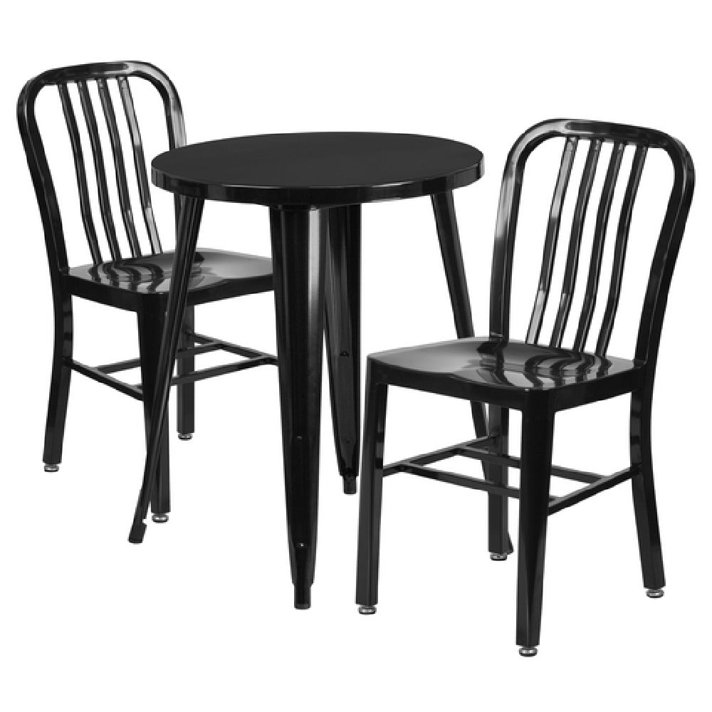 Flash Furniture CH-51080TH-2-18VRT-BK-GG Table And Chair Set Includes (1) 24" Dia. X 29"H Table