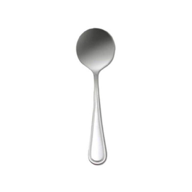 1880 Hospitality V015SBLF Oneida® Bouillon Spoon 6" Curved Border Along Handle