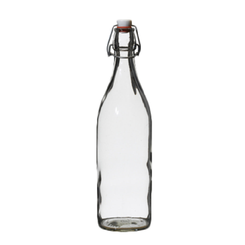 Steelite 4952Q511 Swing Top Bottle 1 QT. (H 12-1/2" M 3-1/2" T 1-1/2" B 3-1/4") Glass