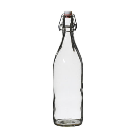 Steelite 4952Q511 Swing Top Bottle 1 QT. (H 12-1/2" M 3-1/2" T 1-1/2" B 3-1/4") Glass