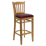 Flash Furniture XU-DGW0008BARVRT-NAT-BURV-GG Hercules Series Restaurant Bar Stool