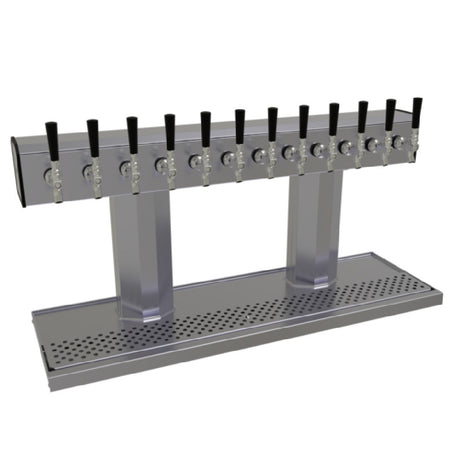 Glastender BT-12-SSR Tee Draft Dispensing Tower Countertop (12) Stainless Steel Faucets (handles Not Included)