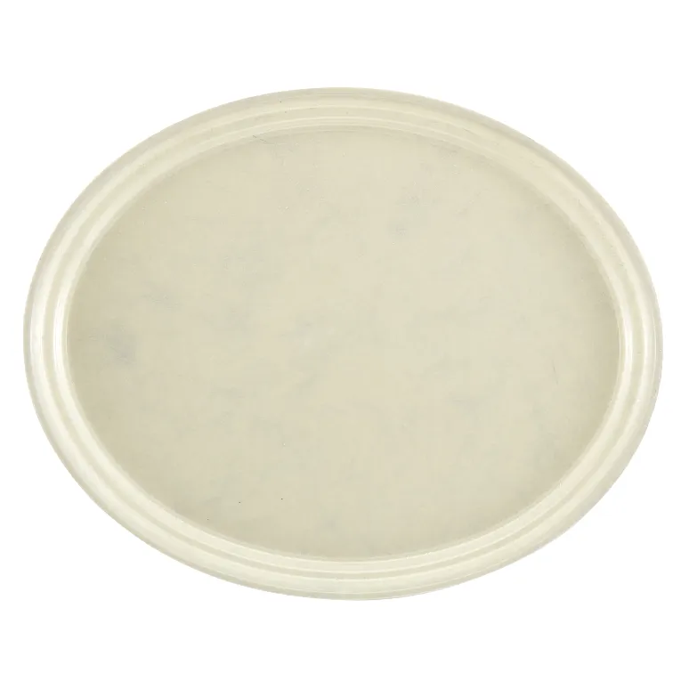Cambro 2500531 Serving Camtray® Oval 19-1/4" X 24" Galaxy Antique Parchment Silver