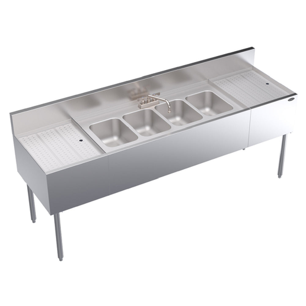 Krowne KR24-74C Royal Series Underbar Sink Unit Four Compartment 84"W X 24"D