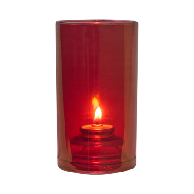 Hollowick 43517R Ruby Silo 5" Glass Cylinder 5"H X 2.63" Dia. (mm: 127 H X 67 Dia.)