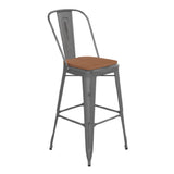 Flash Furniture XU-DG-TP001B-30-PL1T-GG Lincoln Bar Stool 30" Seat Height 500 Lb. Weight Capacity