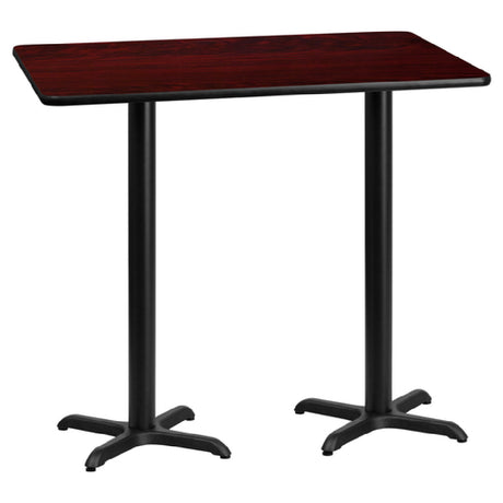 Flash Furniture XU-MAHTB-3060-T2222B-GG Table 60"W X 30"D X 43-1/8"H Bar Height