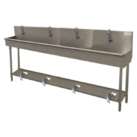 Advance Tabco 19-FM-96FV Multiwash Hand Sink With Toe-operated Push Valve 96"W X 19-1/2"D X 42-1/2"H (overall)