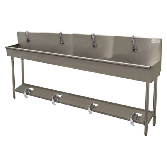 Advance Tabco 19-FM-96FV Multiwash Hand Sink With Toe-operated Push Valve 96"W X 19-1/2"D X 42-1/2"H (overall)