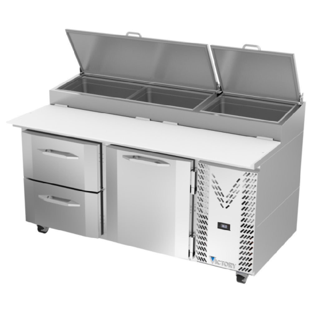 Victory VPPD67HC-2 - Pizza Prep Table, Powered By V-Core™, Two-section