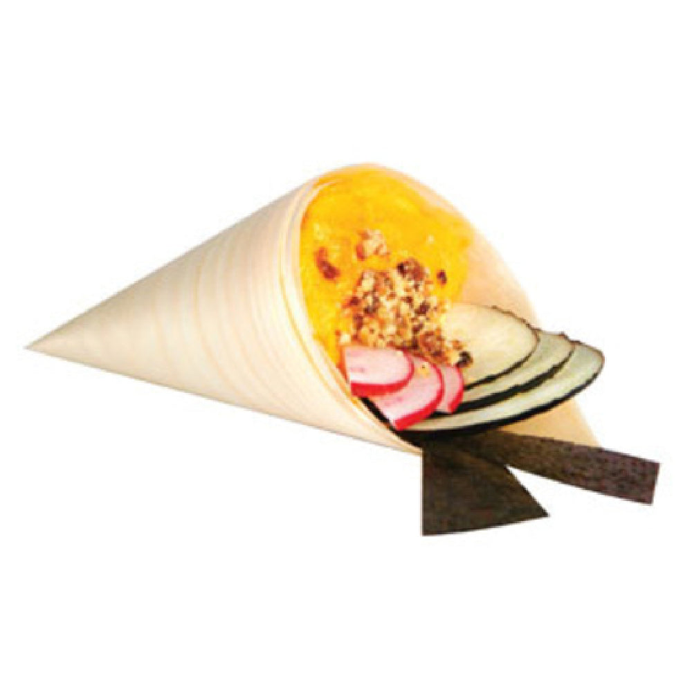 Cal Mil CH107 Gourmet Display Serving Cone 7-1/2"W X 5"D X 2-3/4"H Woodgrain (sleeves Of 300 Per Pack)