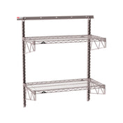 Metro SW-1836K4-45-2TIER - SmartWall Wall Shelving Kit, Two-shelf, Components Include A Wall Track