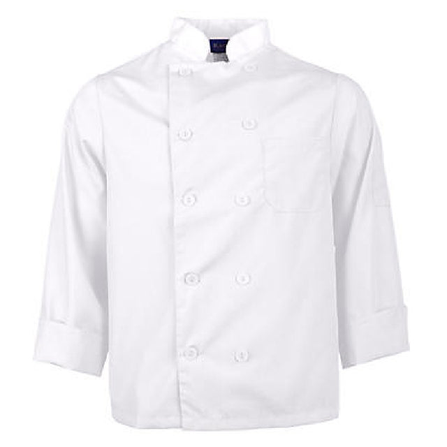 KNG 2577WHTXS Kng Xs Lw Chef Coat White Long Sleeve